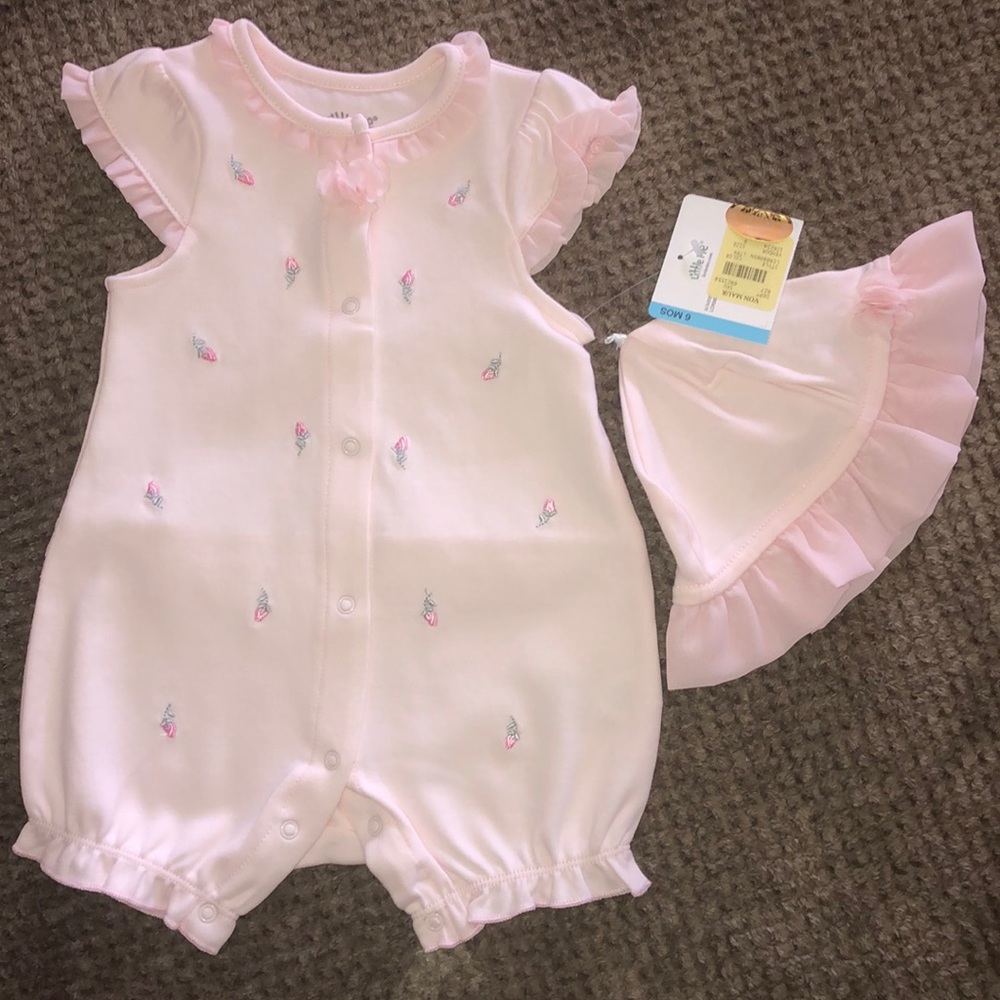 6m baby girl outfit and hat